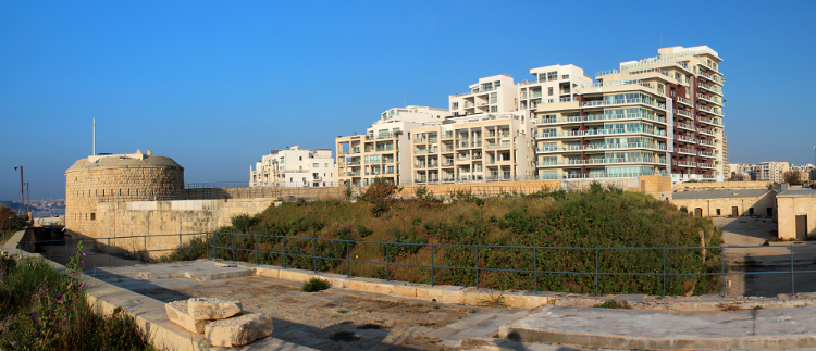 View of Tigne Point from the Fort